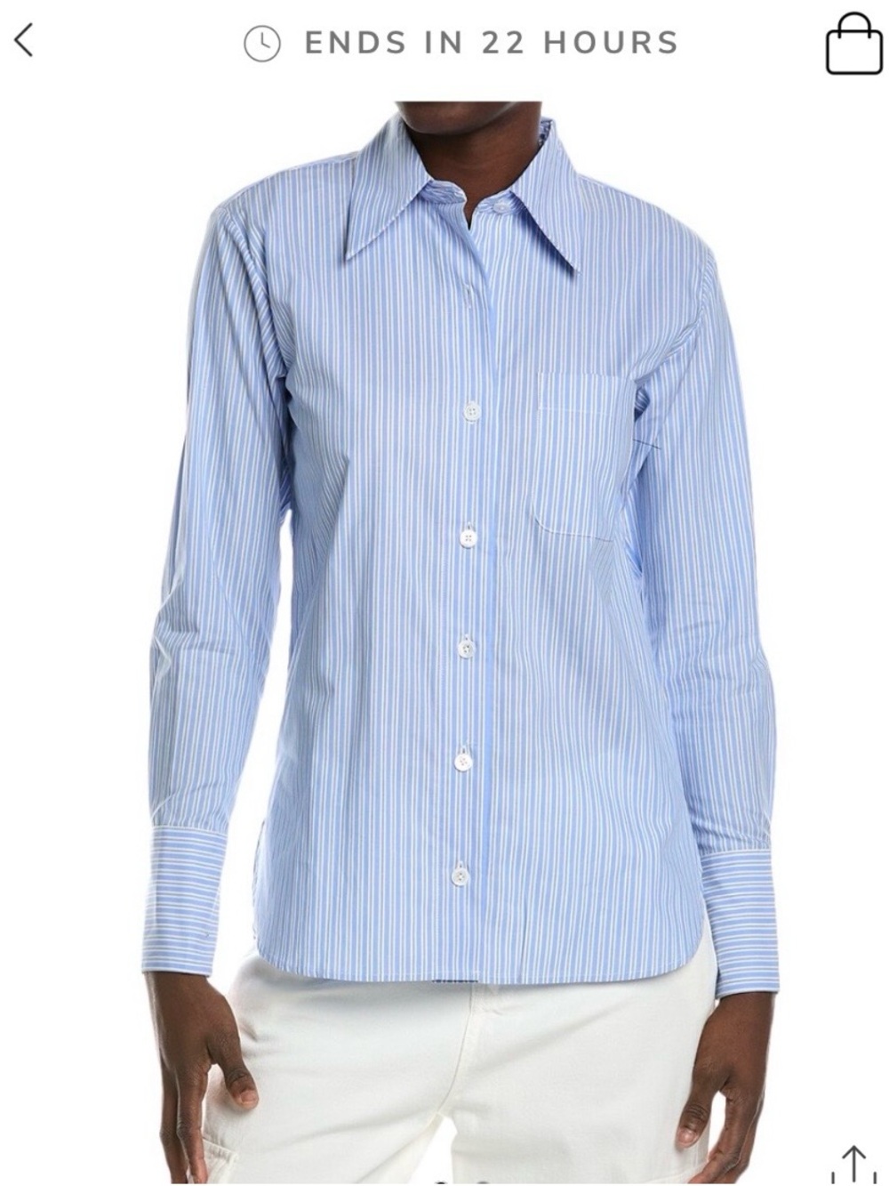 Equipment Light Blue Georgie Pinstripe Button-Up Shirt XS